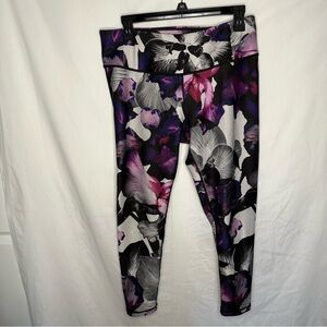 CALIA by Carrie Underwood Purple and Black Floral Leggings
